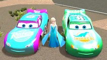 Disney Frozen Elsa & Anna with Lightning McQueen Custom Disney Cars Nursery Rhymes (Kids S
