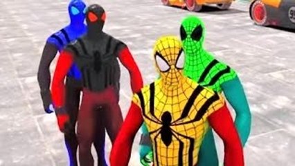 CUSTOM SPIDERMAN: Yellow, Black, Green & Blue Spiderman Disney Cars + Nursery Rhymes for C