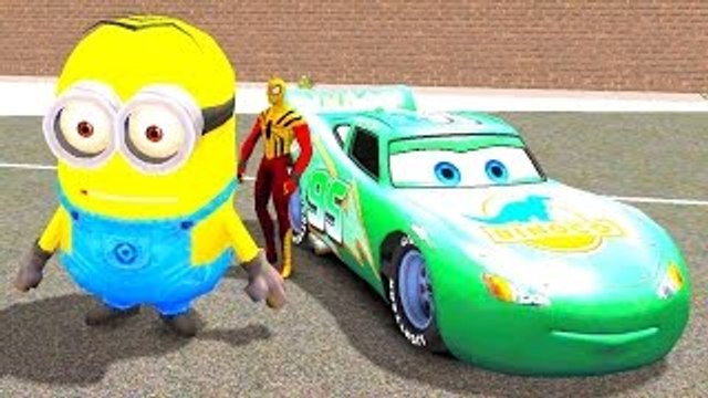 Minions & Yellow Spiderman Smash Disney Pixar Cars & Nursery Rhymes (Kids Songs)