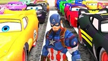 Nursery Rhymes Disney Pixar Cars Captain America & Yellow Spiderman + Wheels On The Bus So