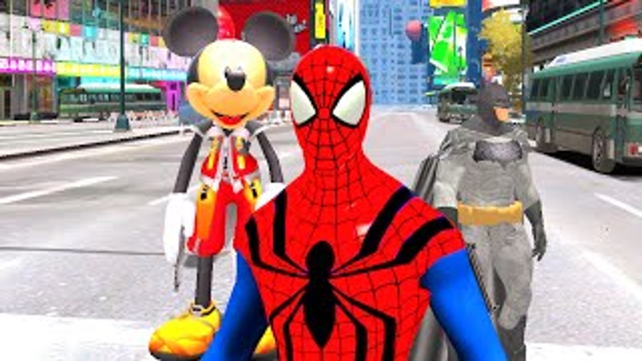 Spider Man Mickey Mouse Batman Playtime with Lightning McQueen Cars Nursery Rhymes (Kids S