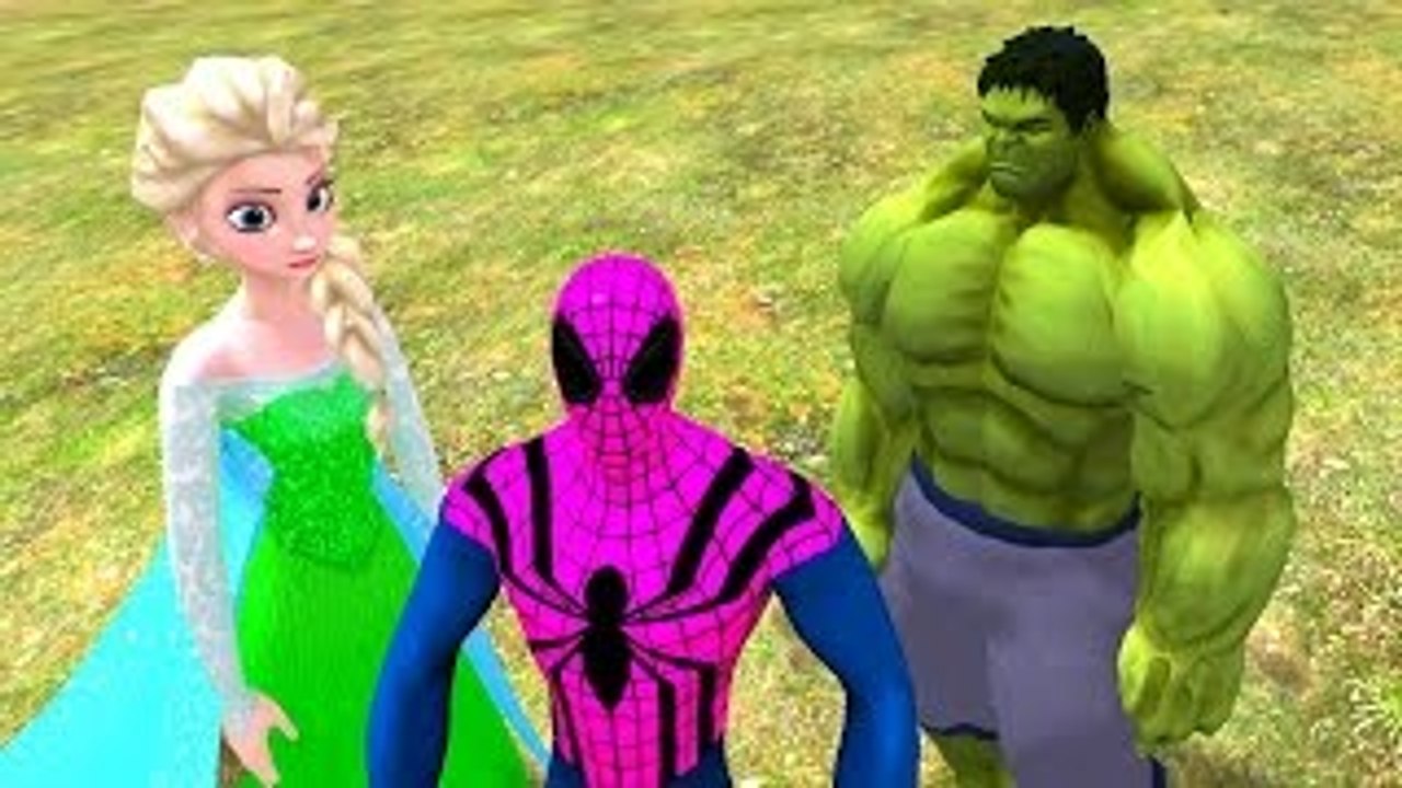 Pink Spiderman Disney Frozen Elsa & HULK Disney Pixar Cars Lightning McQueen Rhymes for Ch