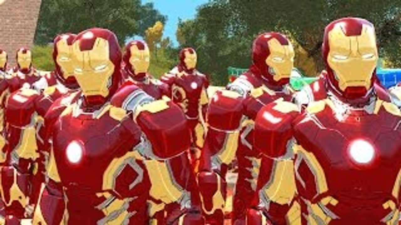 IRON MAN SMASH CARS PARTY! Nursery Rhymes with Disney Pixar Cars Lightning McQueen Colors