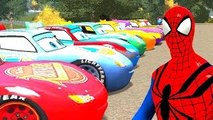 Spiderman & Lightning McQueen Colors + Nursery Rhymes for Children Disney Pixar Cars