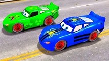 Green & Blue Lightning McQueen Cars with Green Spiderman and Hulk Playtime Rhymes for Chil