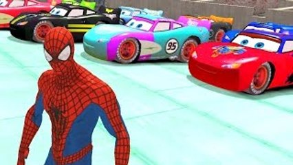SPIDERMAN COLORS Animation! Nursery Rhymes & Disney Pixar Cars Lightning McQueen Finger Fa