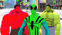 Green Spiderman Red Hulk & Hulk Epic Race in The City Nursery Rhymes Lightning McQueen Col