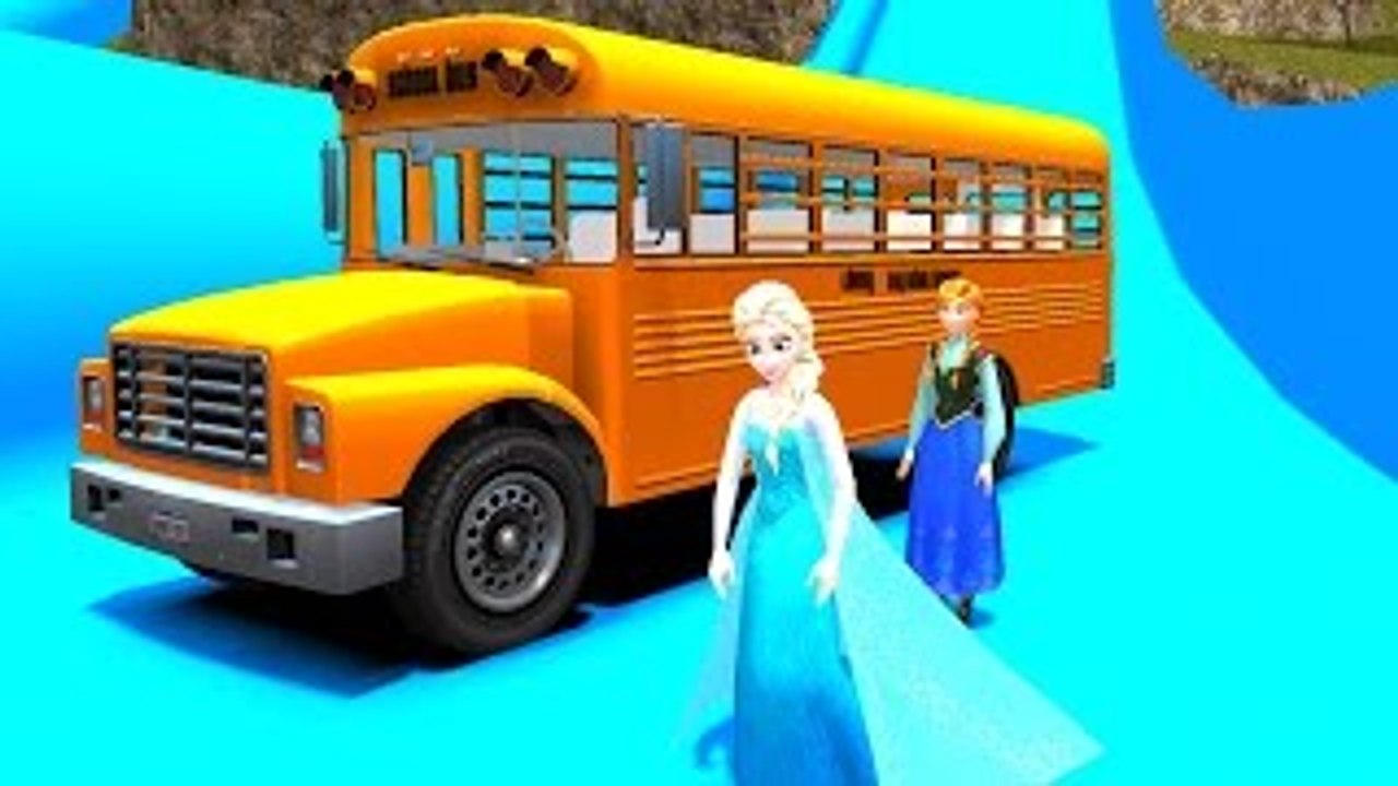 Wheels On The Bus | Disney Frozen Elsa & School Bus | Nursery Rhymes from DragiCarsTV!