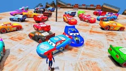 Lightning McQueen Colors Disney Cars Pixar Spiderman & Nursery Rhymes Fun Animation