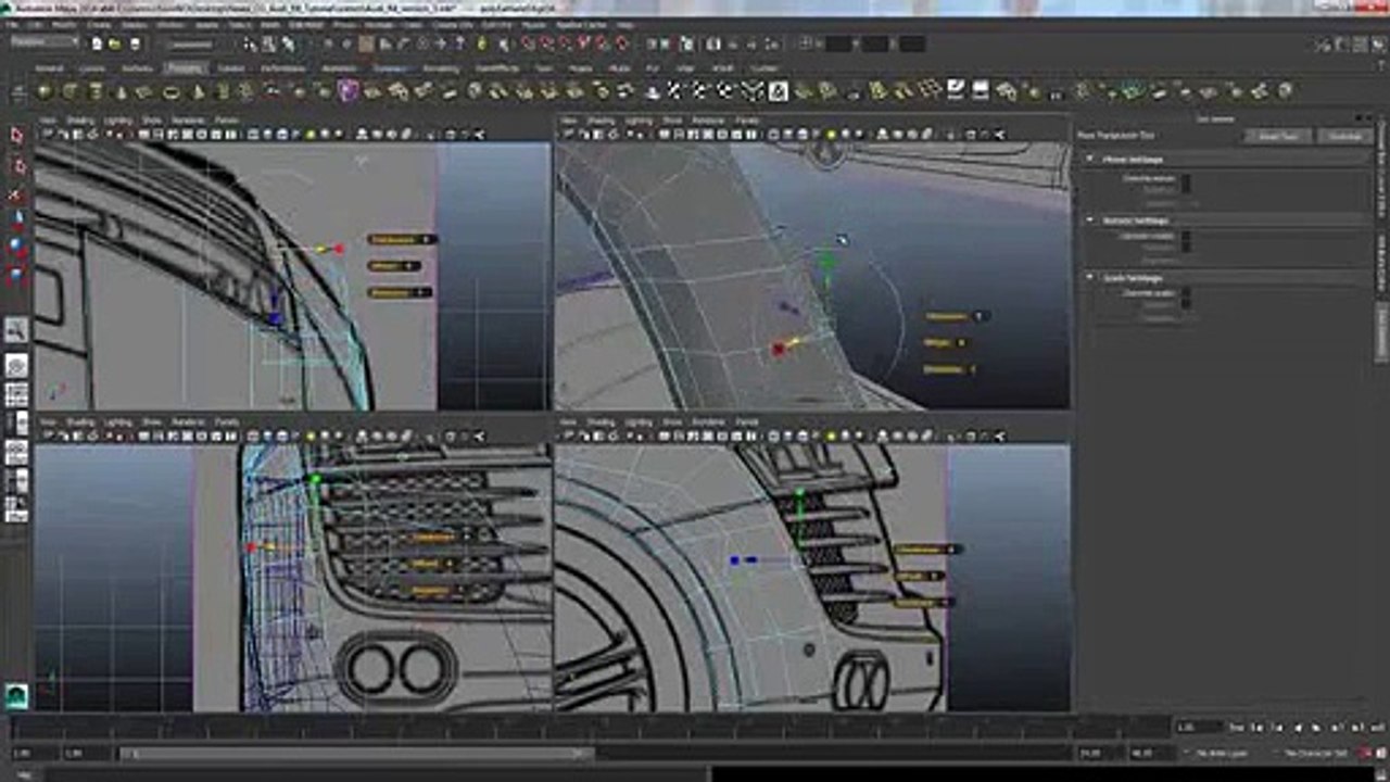 Audi R8 Modeling Tutorial Maya 2014 Clip11-3