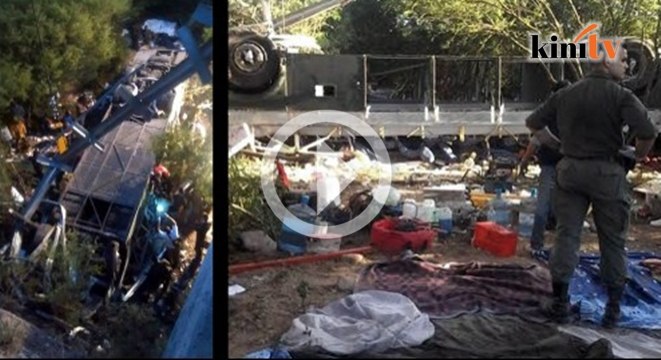 40 maut, bas polis terjun jambatan