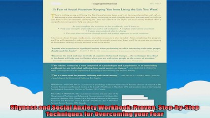 Shyness and Social Anxiety Workbook Proven StepbyStep Techniques for Overcoming your