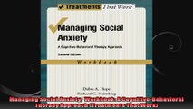 Managing Social Anxiety  Workbook A CognitiveBehavioral Therapy Approach Treatments