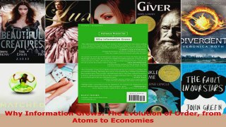 Read  Why Information Grows The Evolution of Order from Atoms to Economies Ebook Free