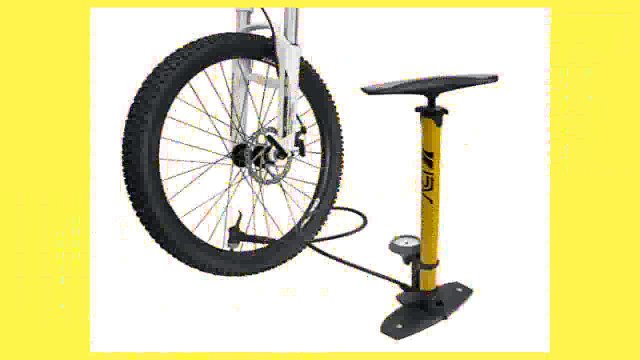 Best buy Bicycle Floor Pump BV Steel Floor Pump with Gauge 160 psi Yellow