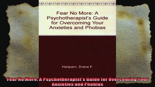 Fear No More A Psychotherapists Guide for Overcoming Your Anxieties and Phobias