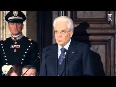 Roma - Mattarella in occasione degli auguri da parte del Corpo Diplomatico (14.12.15)
