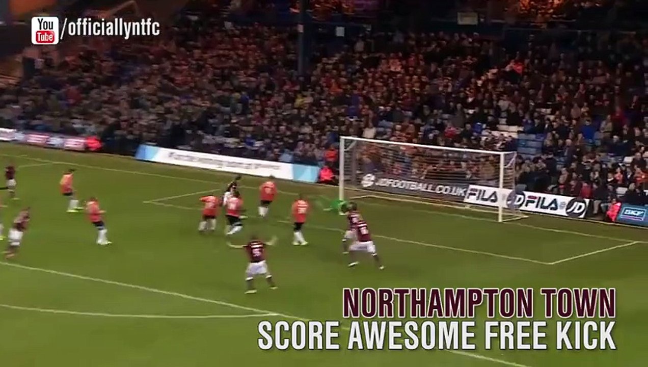 Northhampton Town score awesome free kick