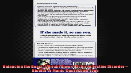 Balancing the Beast A Bright View of Schizoaffective Disorder  Bipolar or