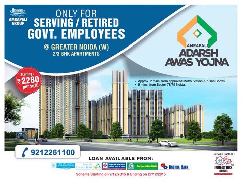 Amrapali Adarsh Awas Yojna Greater Noida West @ 9212261100