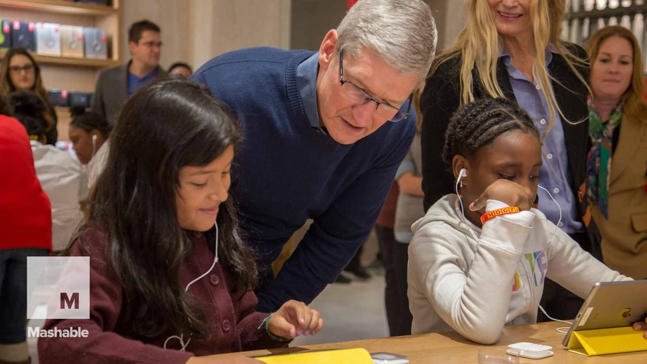 Tim Cook drops in on coding students and calls for fundamental changes in education