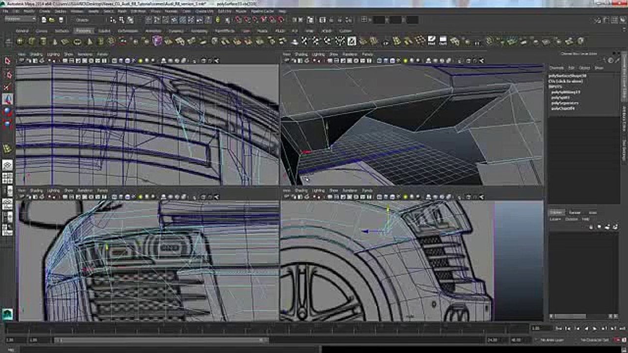 Audi R8 Modeling Tutorial Maya 2014 Clip17-9
