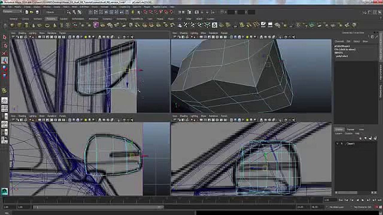 Audi R8 Modeling Tutorial Maya 2014 Clip23-16