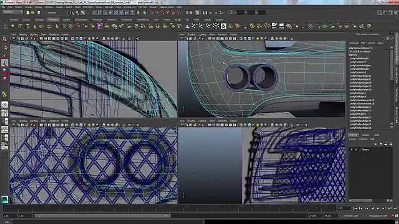 Audi R8 Modeling Tutorial Maya 2014 Clip35-29