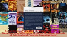 PDF Download  Serial Violence Analysis of Modus Operandi and Signature Characteristics of Killers Download Full Ebook