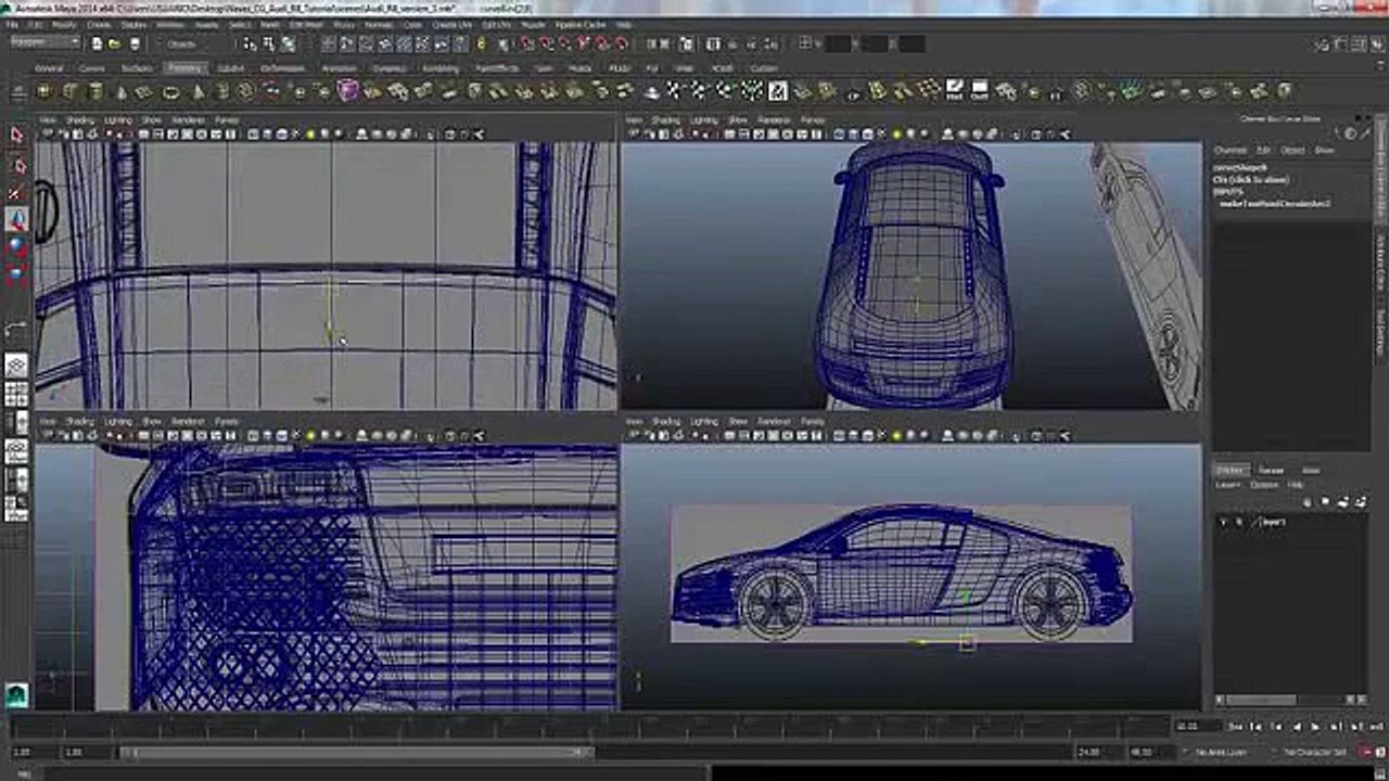 Audi R8 Modeling Tutorial Maya 2014 Clip43-38