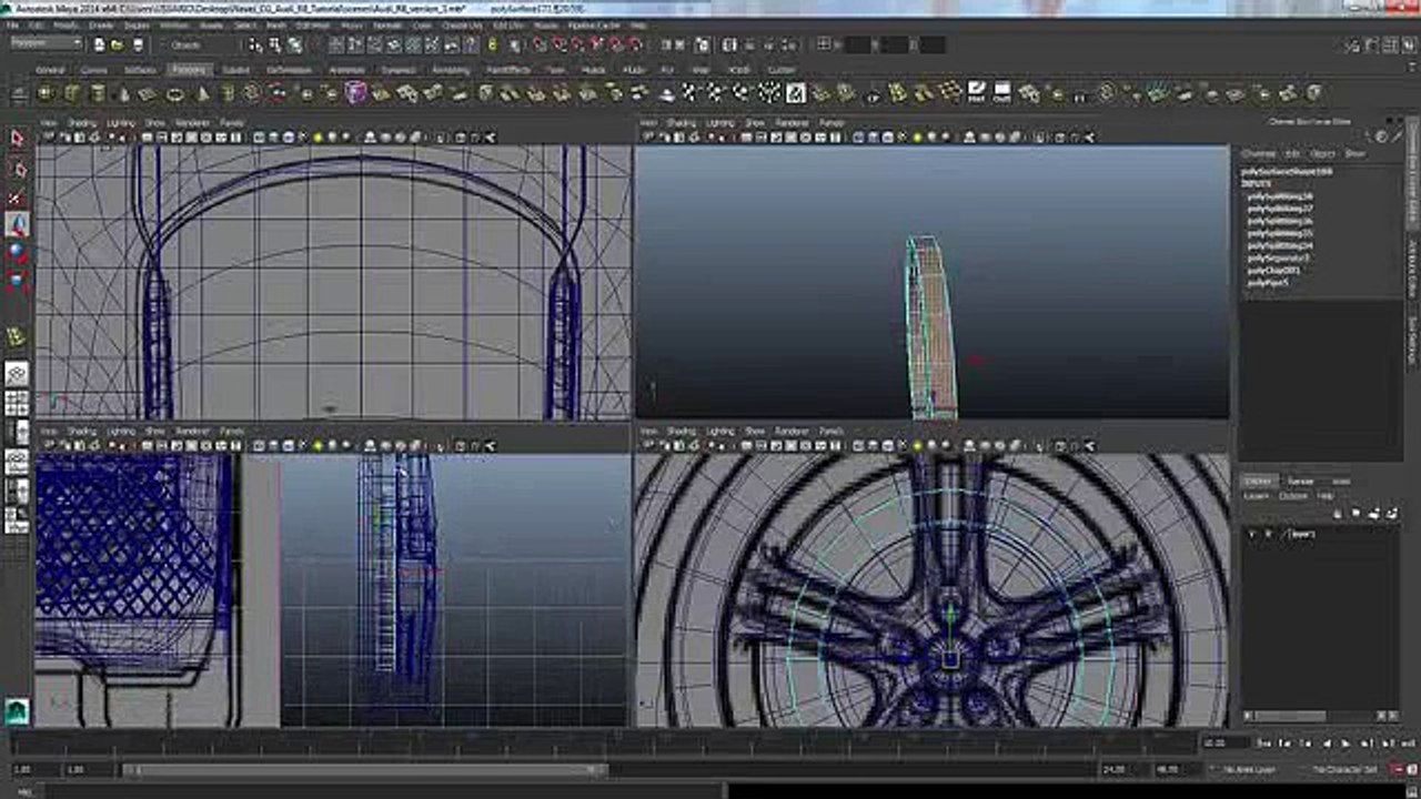 Audi R8 Modeling Tutorial Maya 2014 Clip47-42
