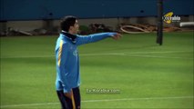 Leo Messi scores ridiculous goal in Barcelona training. Luis Suarez can't believe it