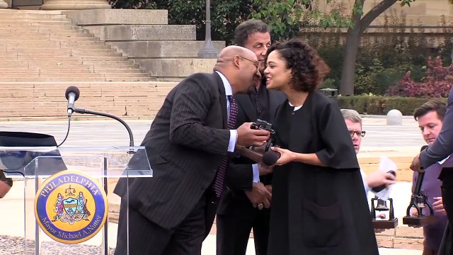 Creed Philadelphia Proclamation - Sylvester Stallone, Michael B. Jordan & Tessa Thompson I