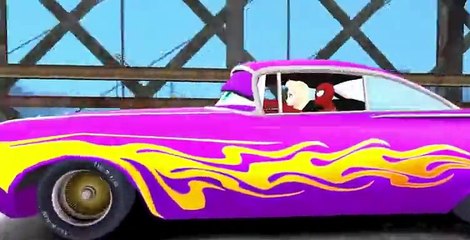 Spiderman and Frozen Elsa The Snow Queen with Ramone Disney Cars Parody