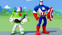 TOY STORY Buzz Lightyear meets AVENGERS Captain America with Disney Pixar Cars Lightning M