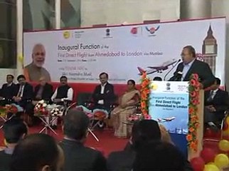 Ahmedabad to London First  Direct Flight inaugurated by Saurabh Patel & Pradipsinh Jadeja