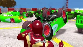 100 GREEN MCQUEEN CARS for The Avengers Iron Man SuperHero ! FUNNY