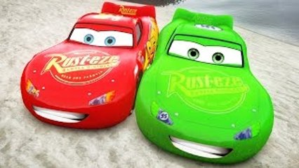 IRON MAN HULKBUSTER and HULK! Insane Race with Custom Disney Pixar Lightning McQueen Cars
