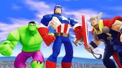 The Avengers Superheroes : HULK, Iron Man, Captain America & Thor Crazy Race and Fun!