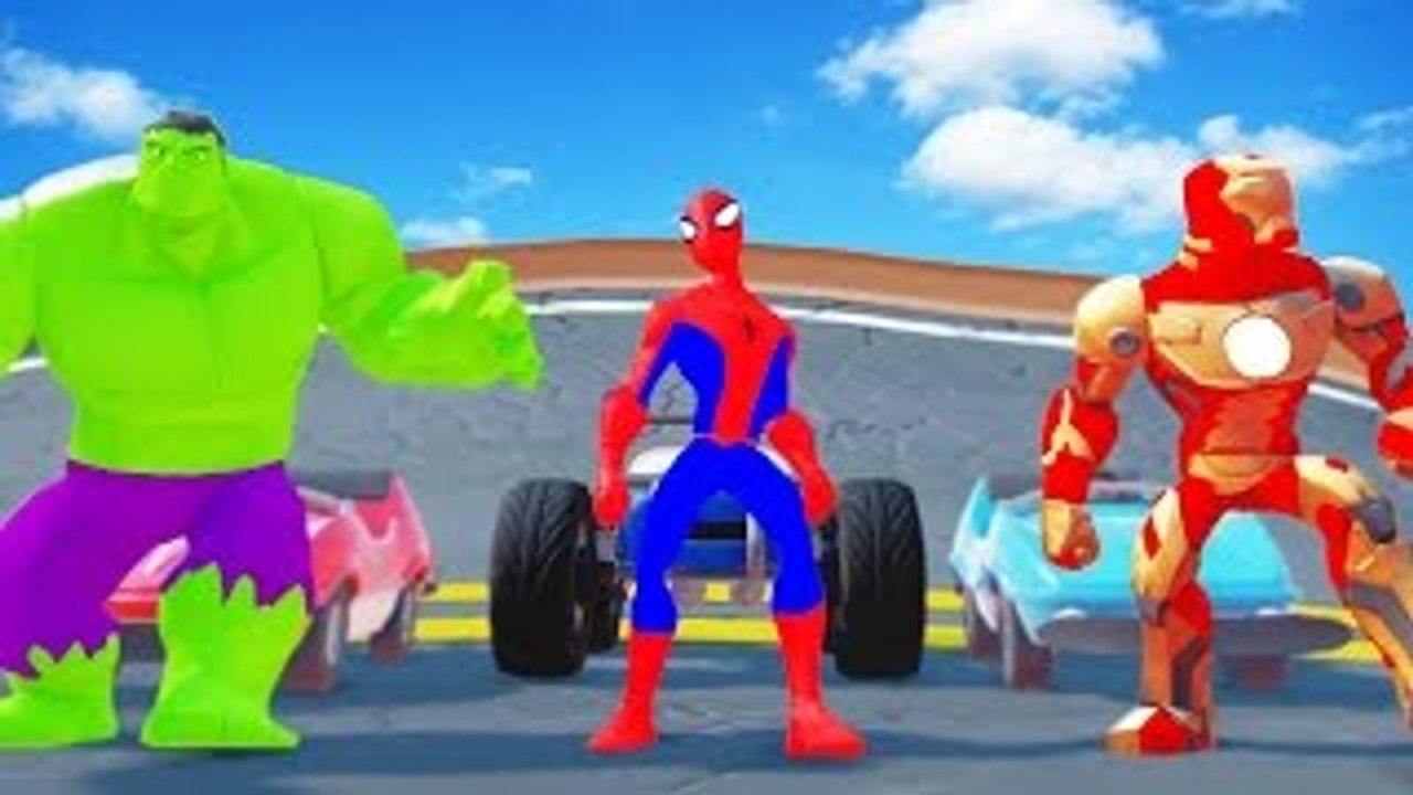 Disney Pixar Cars meets Avengers & Marvel Spider Man Hulk Iron Man Epic Race HD
