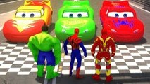 Disney Cars Lightning McQueen with Avengers & Marvel Spider Man Hulk Iron Man Epic Race HD