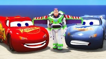 Disney Cars Pixar Lightning McQueen & Rayo Dinoco & Toy Story Buzz Lightyear & School Bus