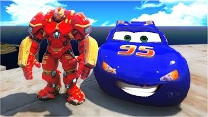 HULKBUSTER IRON MAN Driving His New Custom Rayo Mcqueen Cars! (Disney Pixar Cars)