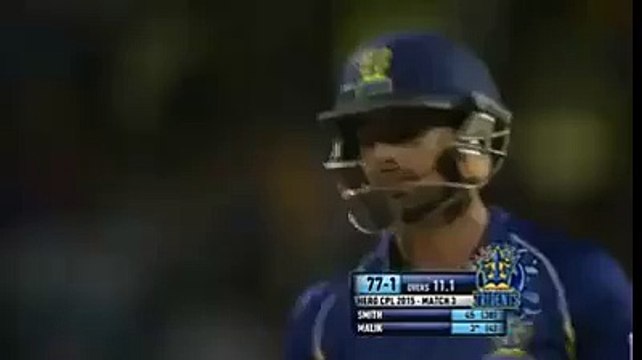shoaib malik 3 sixes of 3 balls CPL 2015