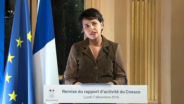 Rapport d'activité 2015-Discours Najat Vallaud-Belkacem