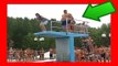 TRAMPOLINO PISCINA TUFFO A BOMBA CON FUNGO ATOMICO - dive from the diving board into the pool with mushroom cloud-TRAMPOLINE A DIP POOL WITH MUSHROOM ATOMIC BOMB-dip in the pool