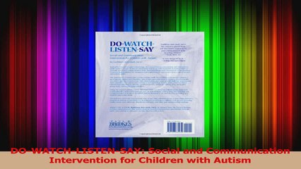 PDF Download  DOWATCHLISTENSAY Social and Communication Intervention for Children with Autism Read Full Ebook