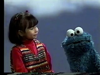 Sesame Street Lexine and Cookie Monster, Happy and Sad Look