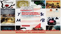 Lesen  American Job Titles  und was sie bedeuten Redline Wirtschaft bei ueberreuter PDF Frei