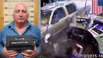 Angry old man drives his truck into hotel lobby over credit card bill